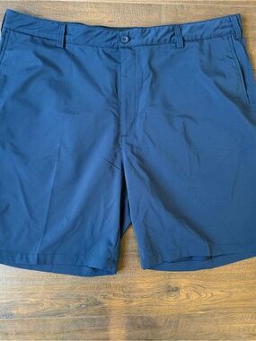 Big & Tall Reebok Golf Navy Flat-Front Shorts